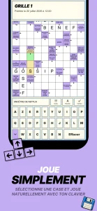 Saisie naturelle avec le clavier dans une grille de mots fléchés
